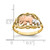 14k Two-Tone w/ White RH Two Elephants Ring R924