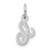 14KW White Gold Casted Script Letter C Initial Charm WCH138-C
