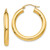 14k Polished 4mm Tube Hoop Earrings T949