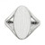 14k White Gold 17.0x9.0mm Closed Back Signet Ring RS564