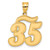 14k Brushed Border Script Number 35 Pendant SCN35