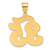14k Brushed Border Script Number 35 Pendant SCN35