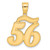 14k Brushed Border Script Number 56 Pendant SCN56
