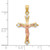 10k Two-tone CZ Crucifix Pendant 10C1088
