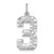 14kw Large Brushed Diamond-cut Number 3 Charm WLN03
