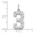 14kw Large Brushed Diamond-cut Number 3 Charm WLN03