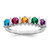 Sterling Silver Rhodium-plated Synthetic 5 Stone Mother's Ring XMR6/5SS-8
