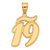 14k Brushed Border Script Number 19 Pendant SCN19
