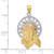 10K Tri-color Diamond-cut Christ Charm 10D3703