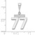 14kw Small Polished Number 77 Charm WSP77