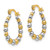 14K Madi K w/Rhodium Beaded Hoop Earrings SE2427