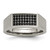 Chisel Titanium Brushed and Polished Black IP-plated CZ Signet Ring TB429-12