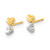 14k Madi K Two-tone Childrens Double Heart Post Earrings SE2530