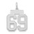 14kw Small Satin Number 69 Charm WSS69