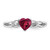 10k White Gold Polished Genuine Ruby Birthstone Ring 10XBR172