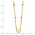 14K Polished and Diamond-cut Heart and Beads Plus 2in ext. Necklace SF3039-15.5