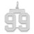 14kw Medium Satin Number 99 Charm WSM99