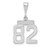14kw Small Polished Number 82 Charm WSP82