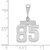 14kw Small Polished Number 85 Charm WSP85