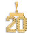 14k Small Brushed Diamond-cut Number 20 Charm SN20