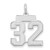 14kw Small Satin Number 32 Charm WSS32