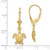 14K 3-D Polished Mini Sea Turtle Leverback Earrings TF1829