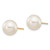 14k 9-10mm White Round Freshwater Cultured Pearl Stud Post Earrings X90PW