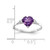14k White Gold 7mm Heart Amethyst AA Diamond ring X9681AM/AA