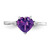 14k White Gold 7mm Heart Amethyst AA Diamond ring X9681AM/AA