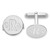 14k White Gold Recessed Letter Monogram Round Cuff Link XNA617W