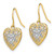 14K w/Rhodium Polished Filigree Hearts Shepherd Hook Earrings TF1866