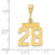 14k Small Polished Number 28 Charm SP28