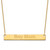 14k Yellow Gold Large Capitalized ARIAL ROUNDED Bar Necklace XNA645Y