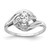 14k White Gold 5x3mm Oval Cubic Zirconia AA Diamond ring X9723CZ/AA