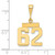 14k Small Polished Number 62 Charm SP62