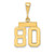 14k Small Polished Number 80 Charm SP80