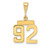 14k Small Polished Number 92 Charm SP92