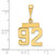 14k Small Polished Number 92 Charm SP92