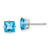 14k White Gold 6mm Princess Cut Blue Topaz Earrings XE62WBT
