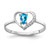 14k White Gold 5x3mm Pear Blue Topaz A Diamond ring X9729BT/A