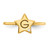 14KY Initial Star with Diamond Signet Ring XNR117Y