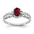 14k White Gold 6x4mm Oval Created Ruby AA Diamond ring X9735CR/AA