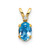 14k Diamond & Blue Topaz Birthstone Pendant XBE167