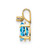 14k Diamond & Blue Topaz Birthstone Pendant XBE167