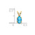 14k Diamond & Blue Topaz Birthstone Pendant XBE167