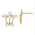 14K W/ Rhodium Sea Turtle Post Earrings TE940