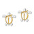 14K W/ Rhodium Sea Turtle Post Earrings TE940