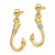 14K w/Rhodium 3-D Fish Hook W/ Rope Dangle Earrings TE896