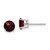 14k White Gold 6mm Garnet Checker Earrings XE73WGC
