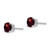 14k White Gold 6mm Garnet Checker Earrings XE73WGC